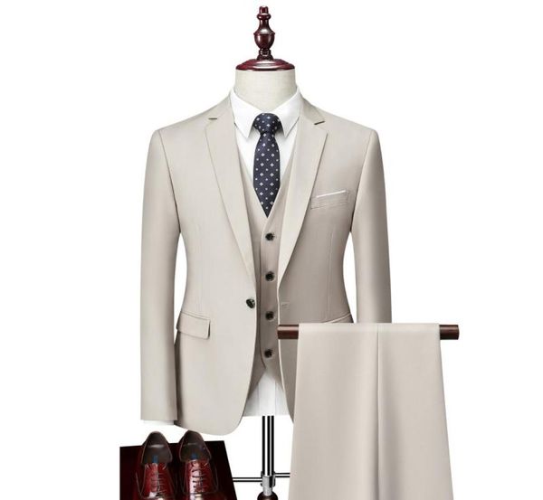 

men casual suit marriage groom one buttonedformal dr suit threepiece set1265523, White;black