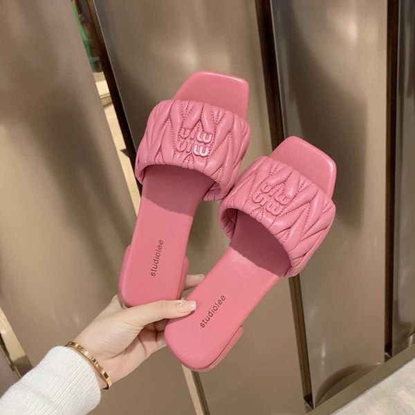 

designer slippers miui slipper fashion anti slip flat bottom slippers women outdoor slides t89p