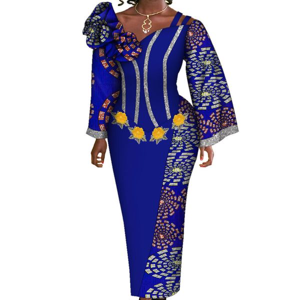 

african clothes femme fashion patchwork long maxi dashiki dresses for women party, Black;gray