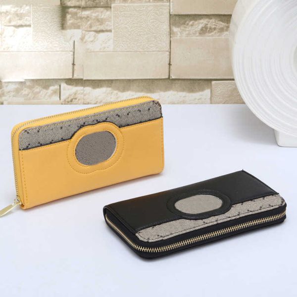 

fashion women bags designer purse simple zipper wallets g print change purse card case black yellow long purse clutch soft leather money pou, Red;black
