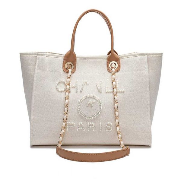 

luxury fashion women's beach bags brand ch canvas handbag designer classics backpacks pearl ladies large evening handbags purse women b, Black;red