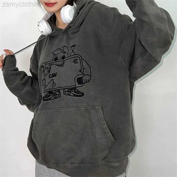 

men's hoodies sweatshirts good quality cavempt c.e fashion hoodie men 2022fw casual embroidery robot batik sweatshirts cav empt vintage, Black