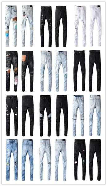 

2021 mens fashion skinny straight slim ripped jean elastic casual motorcycle biker stretch denim trouser classic pants 639 jeans s2160012, Blue