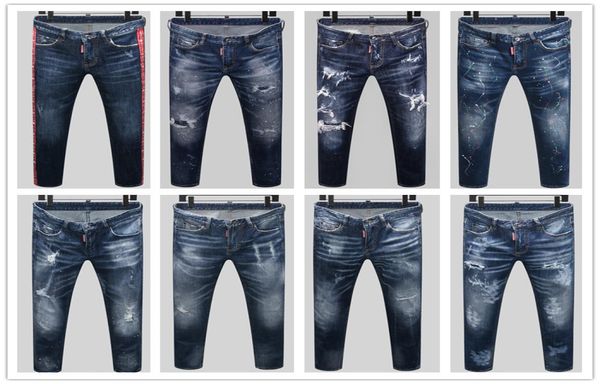 

2020 latest listing skinny jeans luxury men ripped holes jeans motorcycle biker denim pants men brand fashion designer hip hop men7667108, Blue