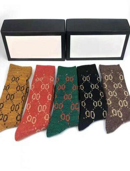 

2021 designer men039s and women039s socks five brands of luxury sports winter net letter knit sock cotton with b5691841, Black