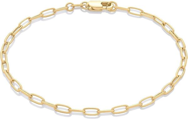 

essentials 14k paperclip chain bracelet, Silver