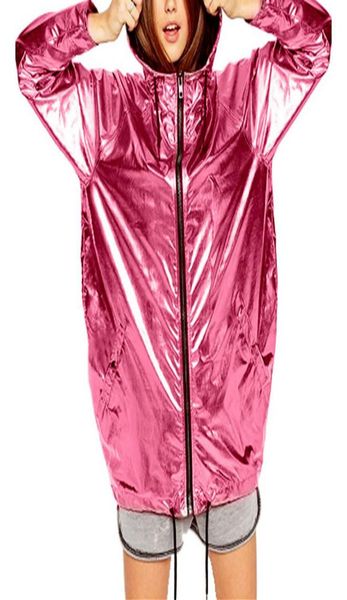 

2019 new women spring autumn hooded coats zippers pockets solid hip hop long sleeve jackets ladies fashion streetwear 6q25799656448, Black