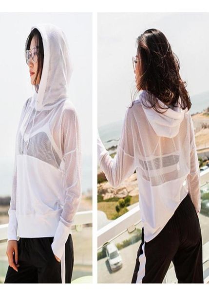 

women039s tshirt 2021 mesh yoga sport shirt fitness women hoodie long sleeve coat workout gym cloth wear running jacket sp4307258, White