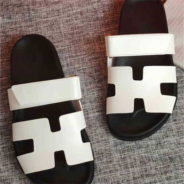 

h. shoes designer slippers luxury chypre calfskin functional wind adjustable loop simple and smooth size 35-40s, Black