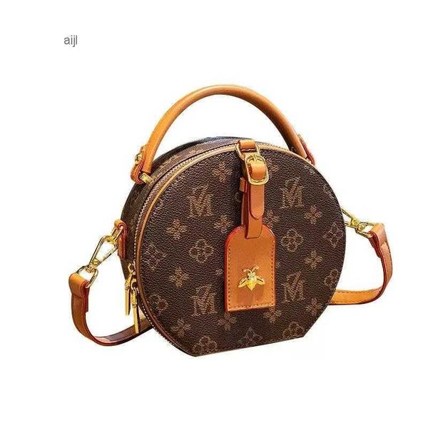 

shoulder bags fashion new vintage print crossbody luxury letter pu leather for women retro round messenger bag