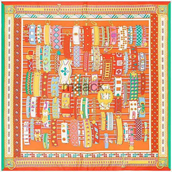 

scarves pobing 100% silk scarf women square scarves wrap 2017 bracelet belt print neckerchief female foulard silk hijab lady bufandas hkd230, Blue;gray