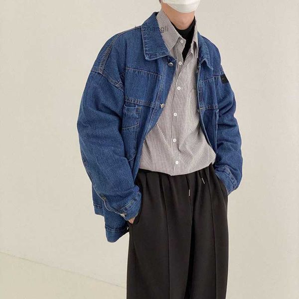 

2023 luxury fashion denim coat simple casual design men's warm coat autumn and winter jacket new with vest designer blue stone coat, Black;white