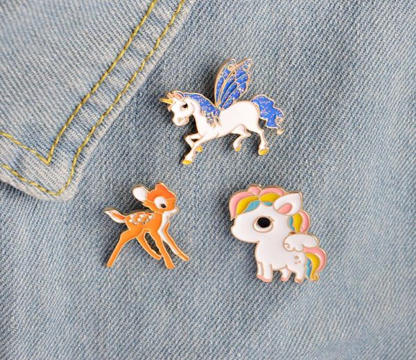 

personality special brooch pegasus colored cat orange fawn unicorn pony blue lapel gift for kids girl cute pretty4008002, Gray