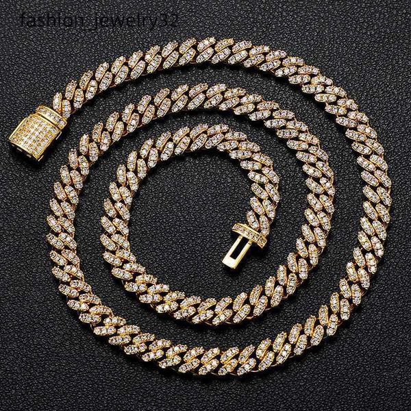 

women jewelry iced out 6mm 18k gold plated 925 sterling silver vvs moissanite miami cuban link chain necklace