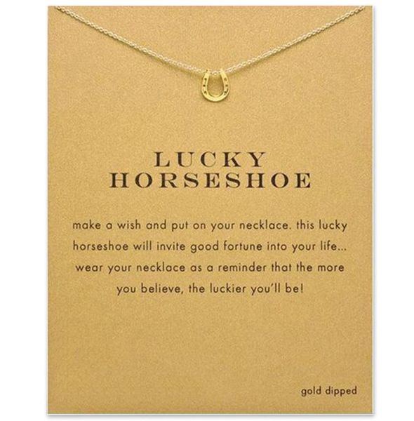 

fashion lucky horseshoe necklace for women pendant clavicle chain statement choker necklaces valentine039s day gift card collar9604999, Silver