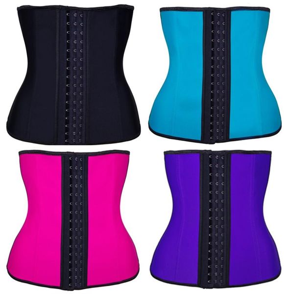 

over size new latex waist trainer corset steel bone sport latex girdle slim waist belt corset women waist shape wear 3 layers1805574, Black;white