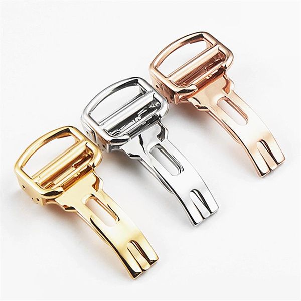 

cardigan blue balloon tank original butterfly substitute watch accessories stainless steel screw folding belt clasp 18mm307u, Black;brown