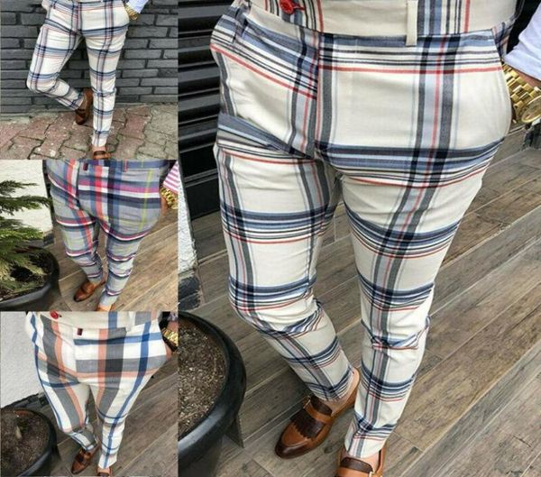 

gym mens trousers plaid tracksuit bottoms skinny joggers sweat track pants chinos slim fit casual plus size men039s suits 7904836, White;black