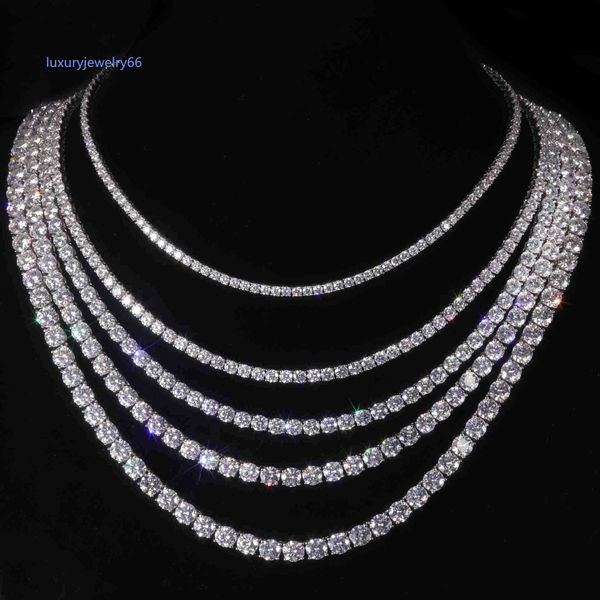 

wholesale fine jewelry 925 sterling silver vvs diamond chain 2mm--6.5mm tennis moissanite necklace