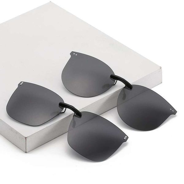 

fashioned non flip up sunglasses trendy frameless polarized clips, White;black