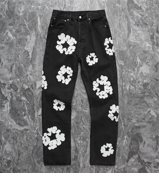 

pants heavy jeans embroidery thick washed ed men039s women039s 1 black denim8034216, Black;brown