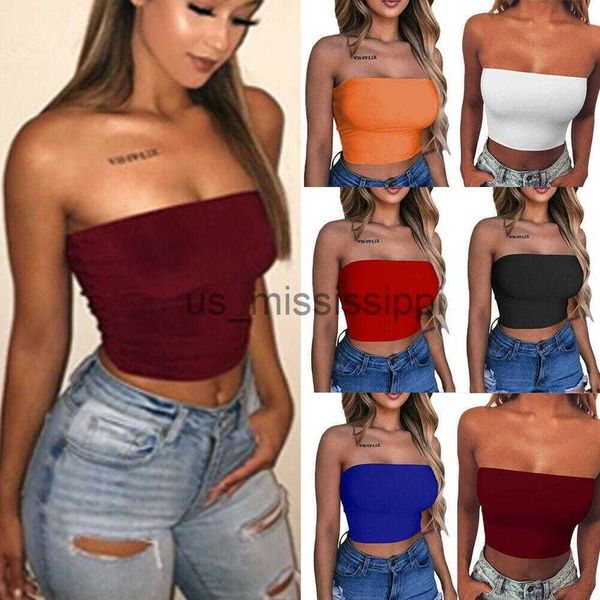 

other health beauty items women's tube strapless crop solid color elastic boob bandeau tank women's tshirt summer camis camisole