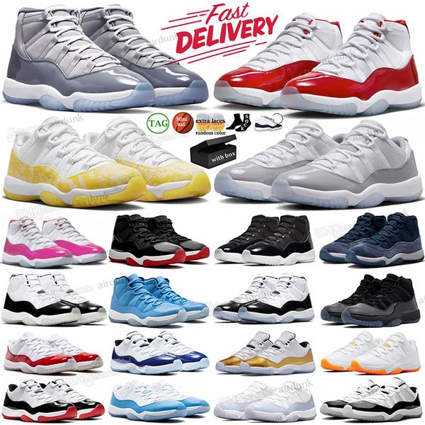 

11s basketball shoes for men women 11 cherry cool grey midnight navy 25th anniversary concord bred low dmp yellow snakeskin gamma royal blue