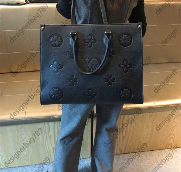 

designer bags women bag handbags black embossed flower monograms onthego gm mm womens handbag purse lady the tote shoulder female backpack o