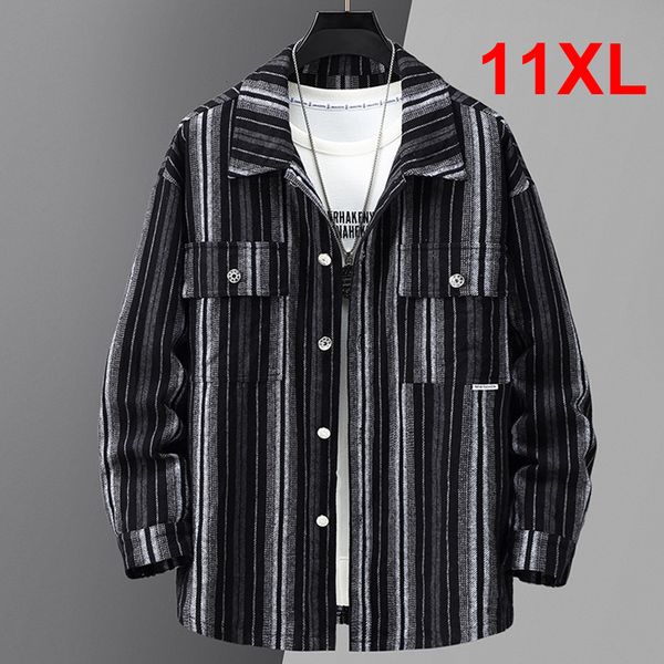 

mens jackets vintage stripe jacket men 11xl 10xl plus size cotton coat fashion coats male spring autumn outerwear big 230831, Black;brown