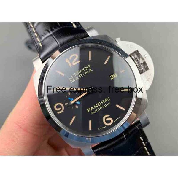 

superclone vs luxury mechanical movement watch panera swiss automatic sapphire mirror size 47mm 13mm imported cowhide band designers es wris, Slivery;brown