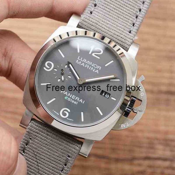 

superclone vs luxury mechanical movement watch penahai pam01356 business secret bottom personality fashion swiss designers es wrist, Slivery;brown