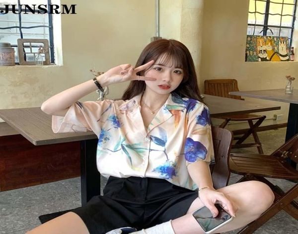 

women and blouses 2021 summer hawaii style loose comfort casual short sleeve chiffon shirt female clothing woman shirts women9090160, White