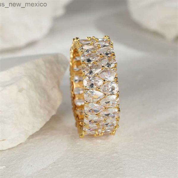 

band rings pear cut stone ring luxury female white wedding bands promise engagement rings for women christmas day jewelry r230831, Silver