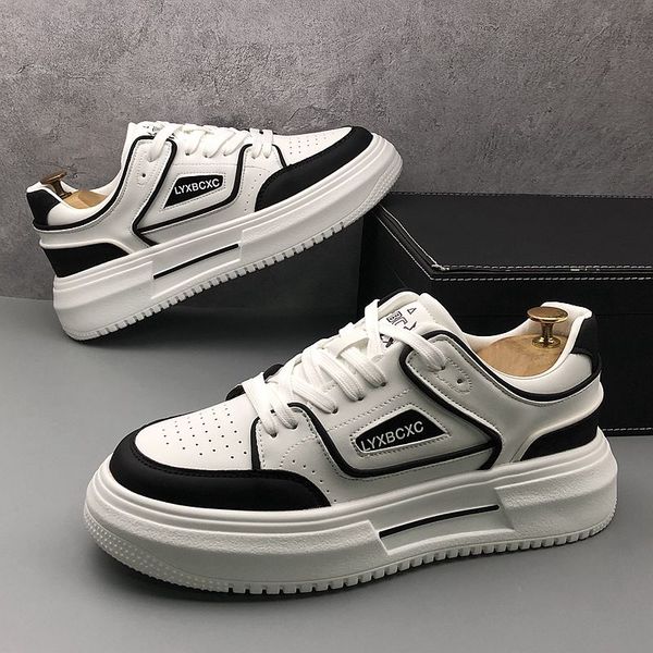 

classic fashion dress wedding party shoes fashion non-slip breathable casual sneakers round toe thick bottom business leisure walking loafer, Black