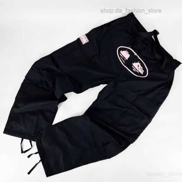 

cortez alcatraz cargo pants multi pocket side button loose casual sports straight leg leggings men yhh 2 iu9b, Black