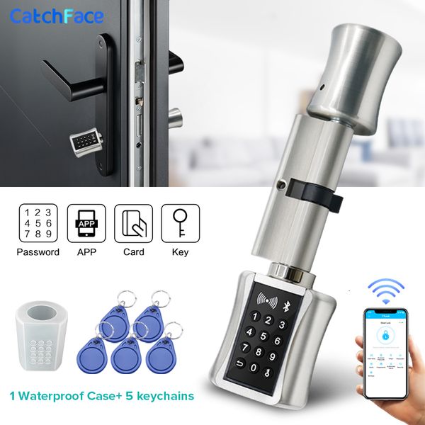 

key lock ttlock waterproof bluetooh cylinder smart remote control keyless electronic door app wifi digital code rfid card 230830