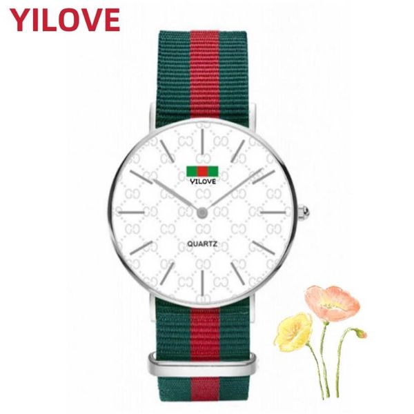 

montre de luxe nylon strap watch quartz imported movement fashion mens womens clock mission runway designer waterproof whole f174x, Slivery;brown