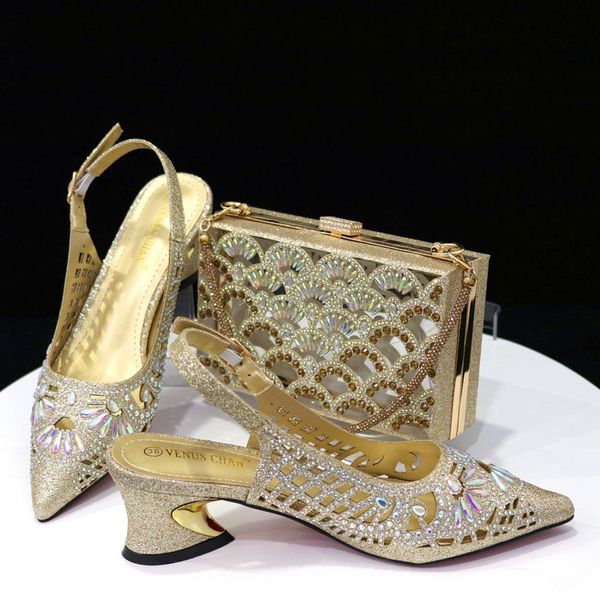 

dress shoes sandals golden elegant shiny retro alloy full accessories ladies shoes and bag set wedding party shoes and bag 230830, Black