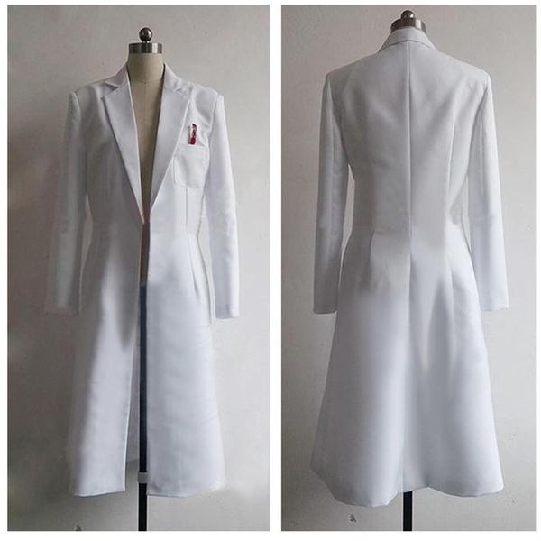 

steins gate okabe rintarou cosplay costumes long coat white jacket costume277v, Black;red