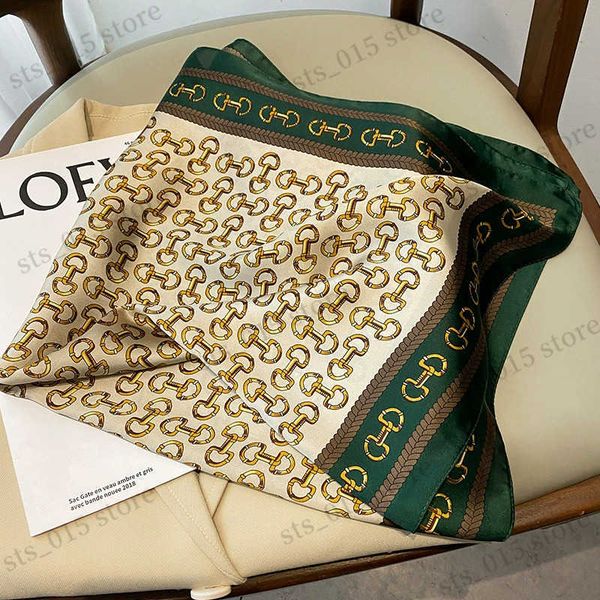 

shawls silk square scarf women satin bandana print bag scarves head band fashion lady hair shawl and wrap female neckerchief hijab 2021 t230, Blue;gray