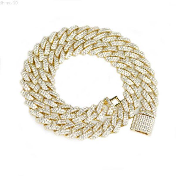 

men iced out fine jewelry solid silver men's chains 16mm cuban chain hip hop link 925 silver bracelet chain necklace