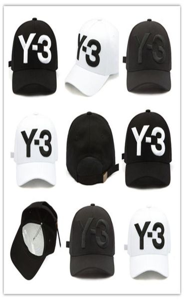 

whole fashion new y3 dad hat big bold embroidered logo baseball cap adjustable strapback hats y33299677, Black;white