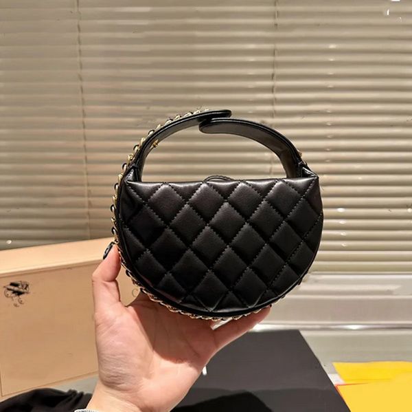 

Luxury Womens Classic Mini Makeup Bag Storage Bag Leather Rhombock Caviar Bag Hardware Metal C-Buckle Princess Purse Coin Purse Designer Card Holder Bags, Clear