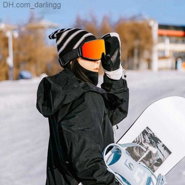 

ski goggles anti-fog clear wide field eye protection cylindrical anti fog glasses windproof outdoor q230901
