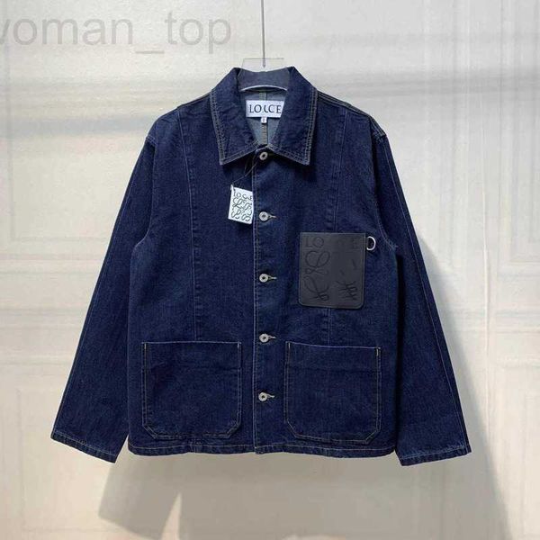 

mens jackets designer autumn new denim coat front chest leather pocket loose casual and womens fashion, Black;brown