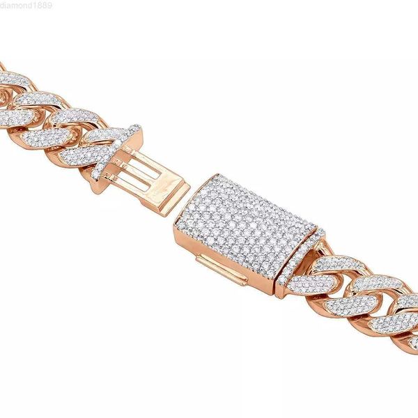

latest arrived beautiful unique design 100% natural and lab grown igi - gia certified diamond cuban link chain for bulk buyers, Silver
