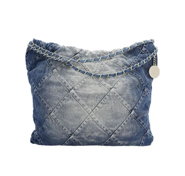 

designer shopping bag denim bag tote backpack travel designer woman sling body bag expensive handbag with silver chain gabrielle quilted han