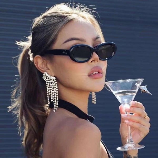 

refined oval big frame sunglasses korean holiday high end ins, White;black