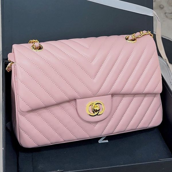 

designer bag shoulder bag luxury handbags women's fashion cross body classics flap chain twill real leather large capacity ccs double l