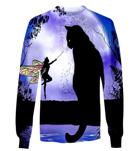 

mens sweatshirt 3d print sweater cat jumper long sleeve tee shirts womens pullover couple clothes thin pullovers s5xl jumpers dro9922999, Black